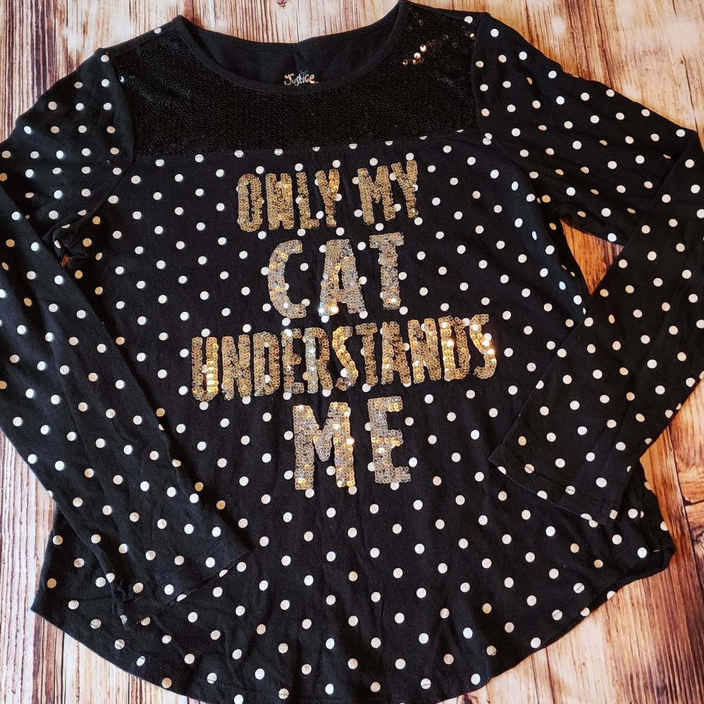 Justice long sleeve sequin shirt